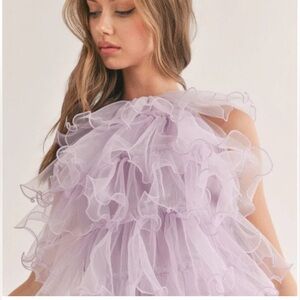 Ruffled Lavender Tulle Dress